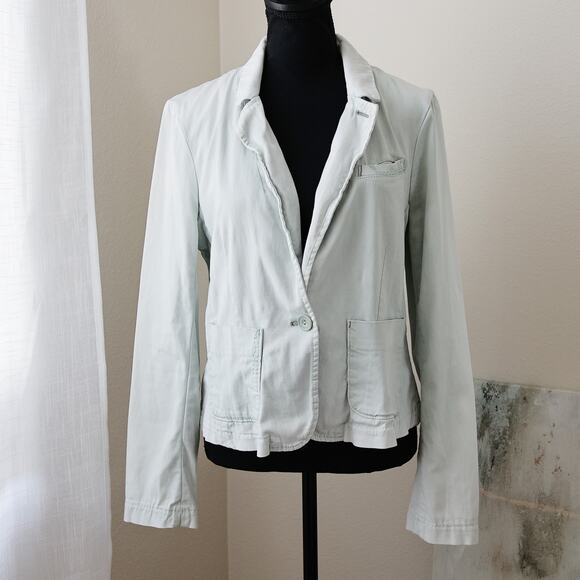 Anthropologie X Cartonnier Light Blue Cotton Blazer Jacket size M - Picture 1 of 6